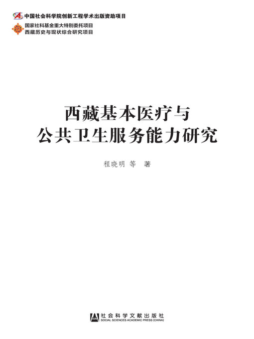 Title details for 西藏基本医疗与公共卫生服务能力研究 by 程晓明等著 - Available